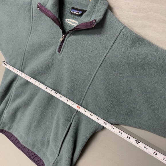 Vintage Patagonia Anorak 1/4 Zip Synchilla Fleece Cyan Blue XS - Picture 7 of 7